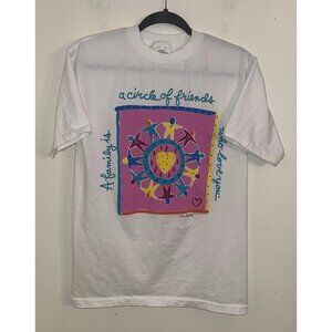 1990s Single Stitch Graphic Tshirt Signed McLannan A Family Is A Circle Friends